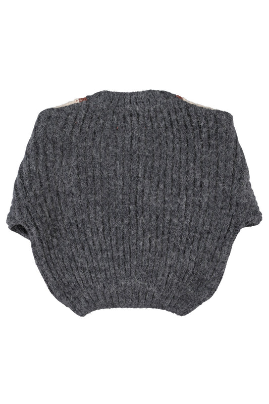 Knitted sweater (TRC2608) - Grey W/ Multicolor Geometric