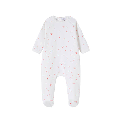 Logo And Star Print Footie/Hat - Pink