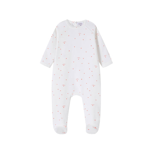 Logo And Star Print Footie/Hat - Pink