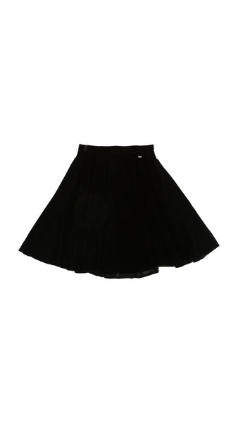 Velvet Midi Skirt (EFGO237) - Black