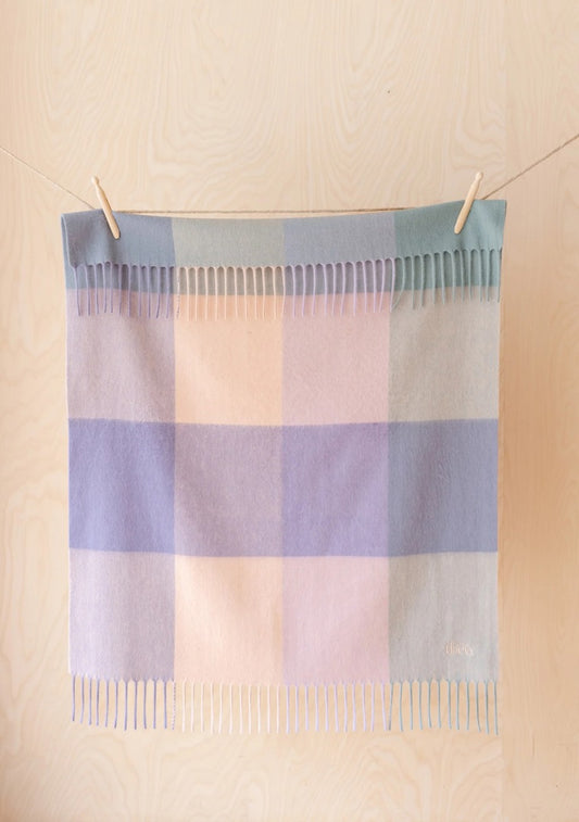Lambswool Baby Blanket -  Lilac Block Check
