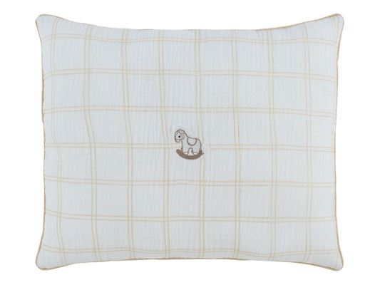 Whinny Plaid Throw Pillow - Stone