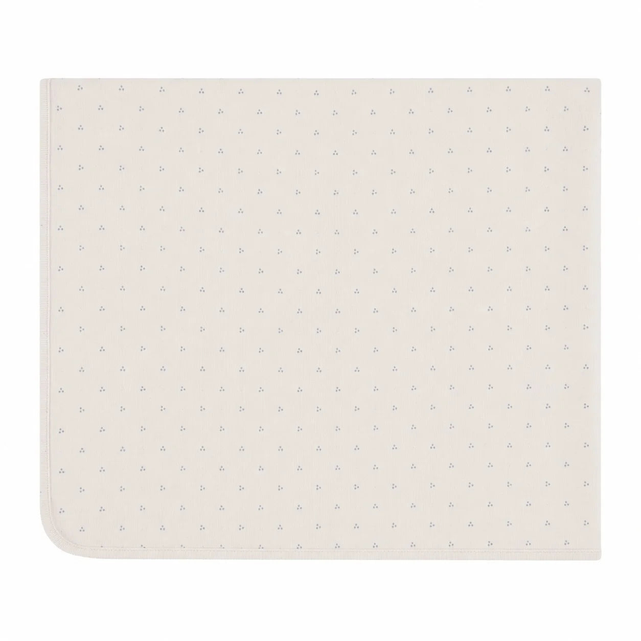 Wrap With Dot Print Blanket - Ivory-Blue Dot