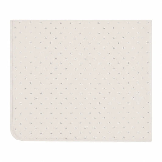 Wrap With Dot Print Blanket - Ivory-Blue Dot