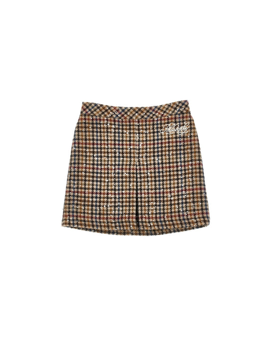 Houndstooth Long Skirt - Multicolor