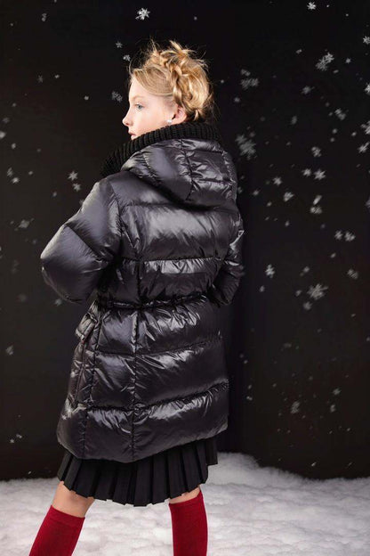 Long Jacket Knit Hood — Black