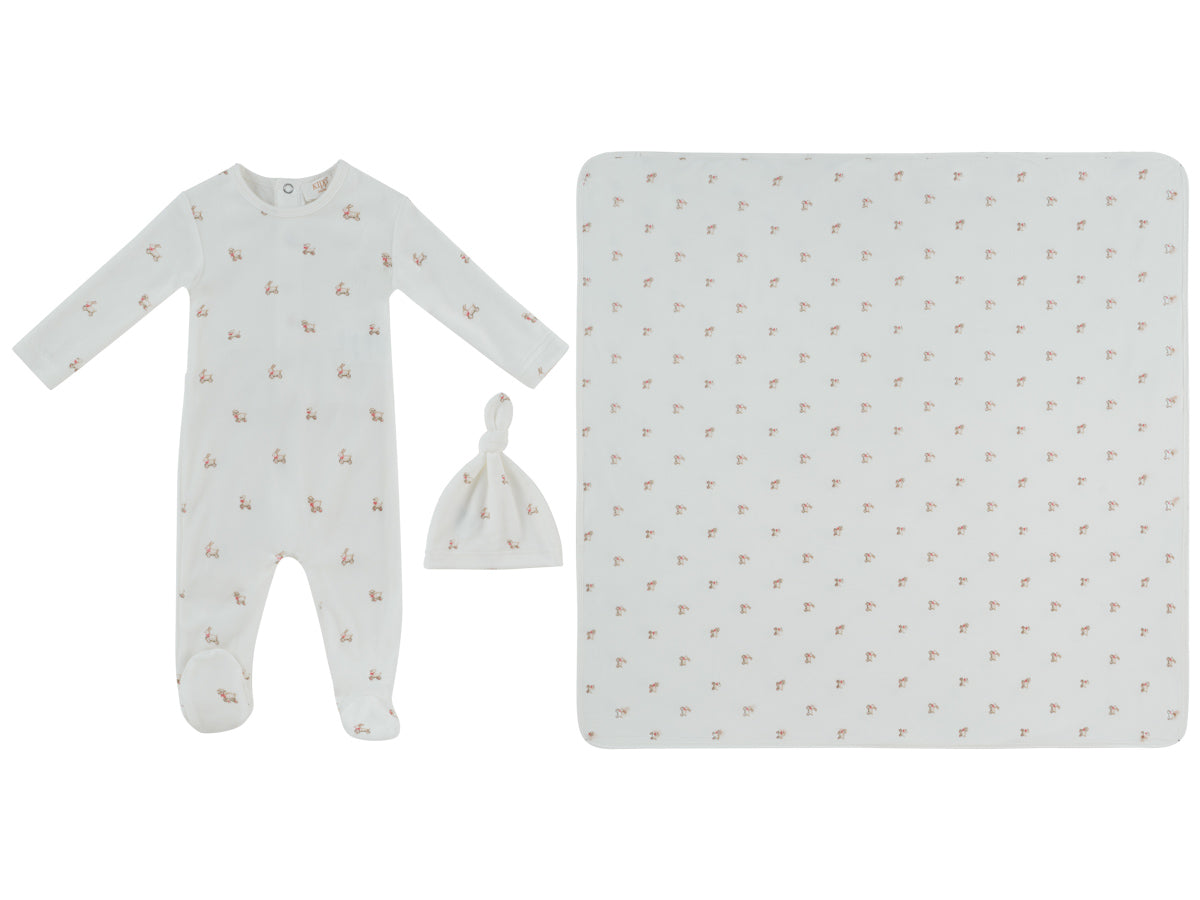 Petits Amis Footie, Hat & Blanket Set - Red