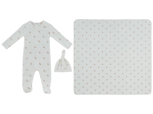 Petits Amis Footie, Hat & Blanket Set - Red