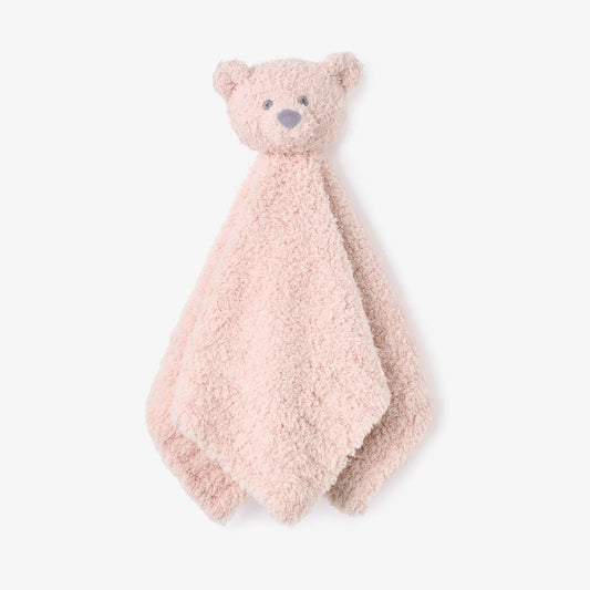 Chenille Bear Security Blankie - Pink