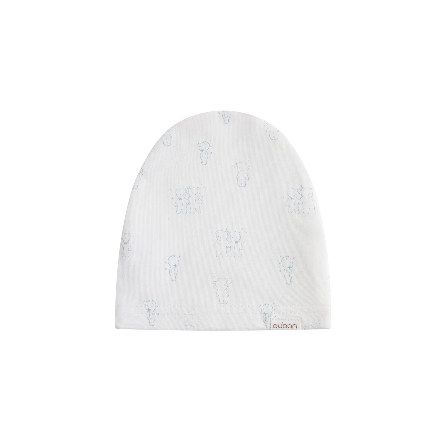 Teddy all Over Print footie/Hat - Blue