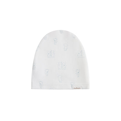 Teddy all Over Print footie/Hat - Blue