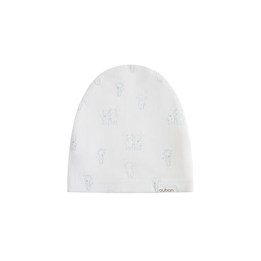 Teddy all Over Print footie/Hat - Blue