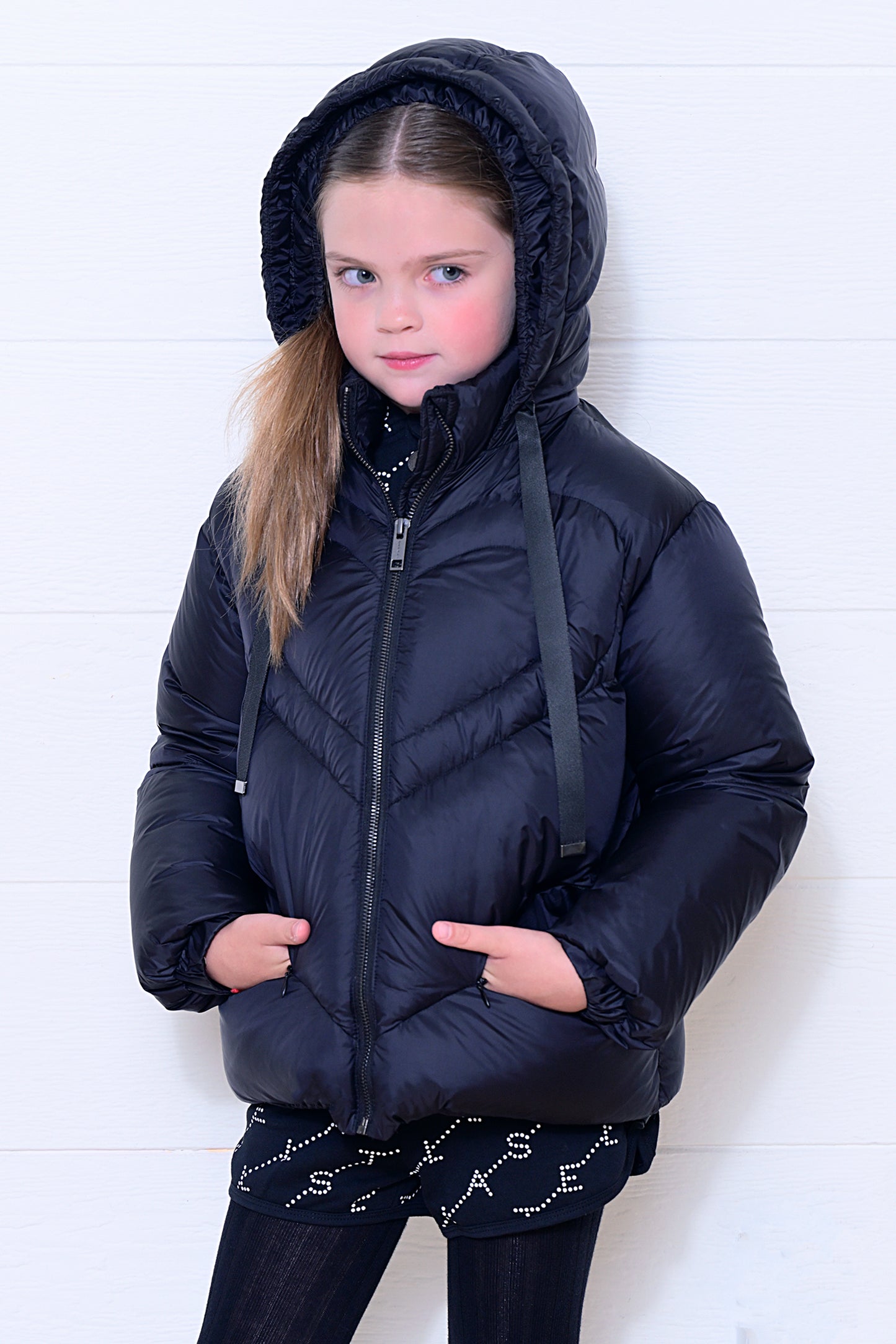 Coat with Heart Quilting - Black