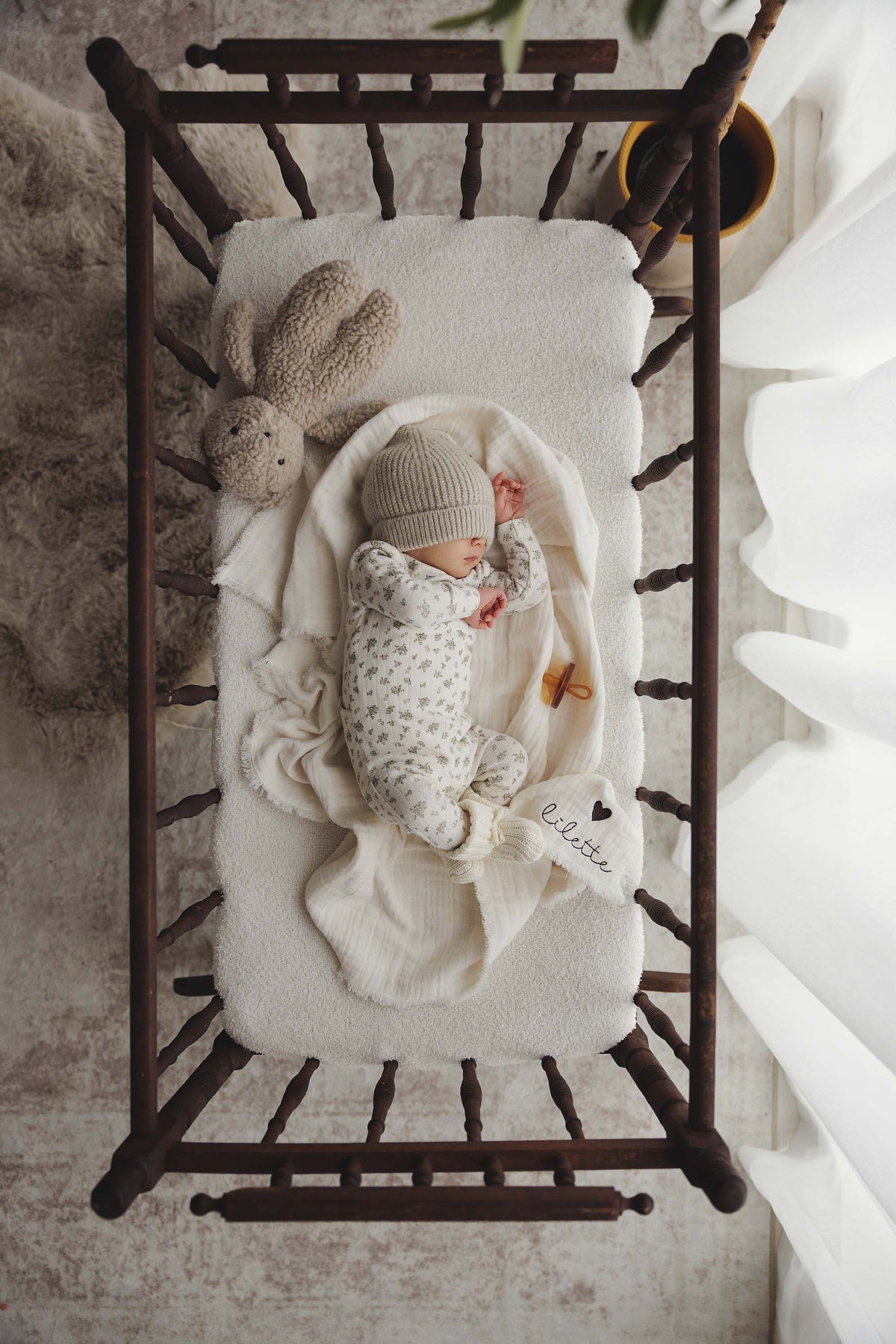 Garden Cluster Print Layette Set - Cream/Blue