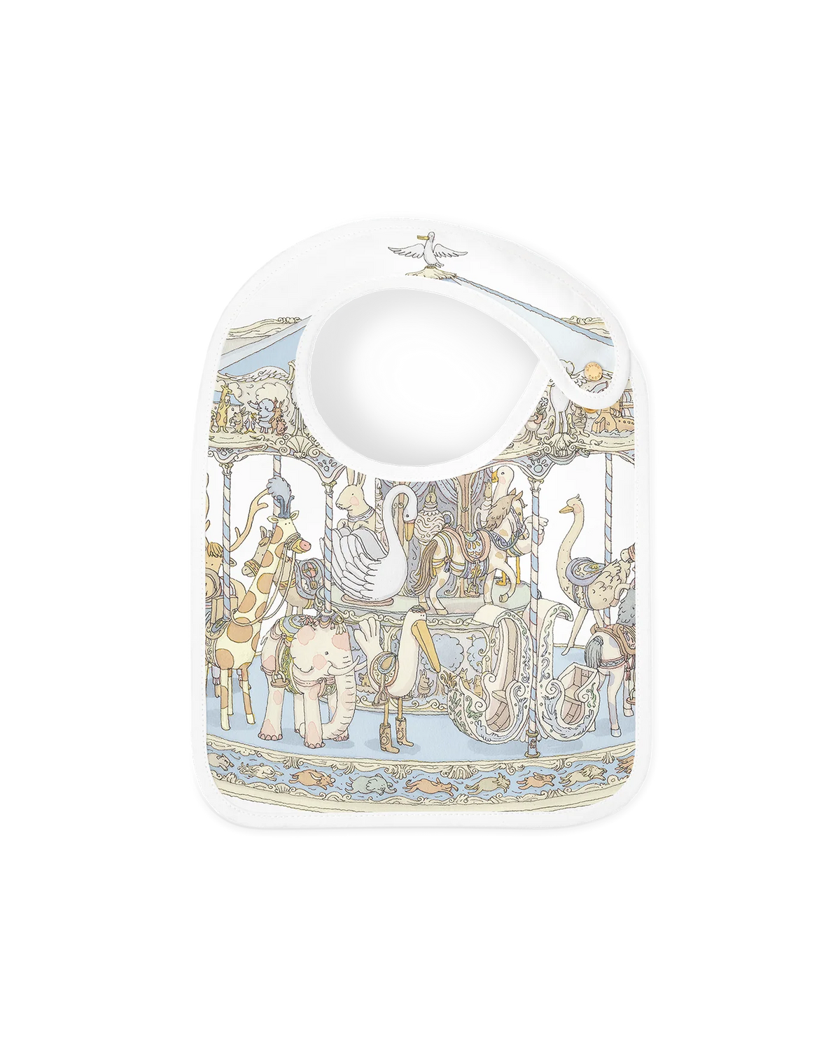Atelier Choux Satin Bib - Carousel Blue