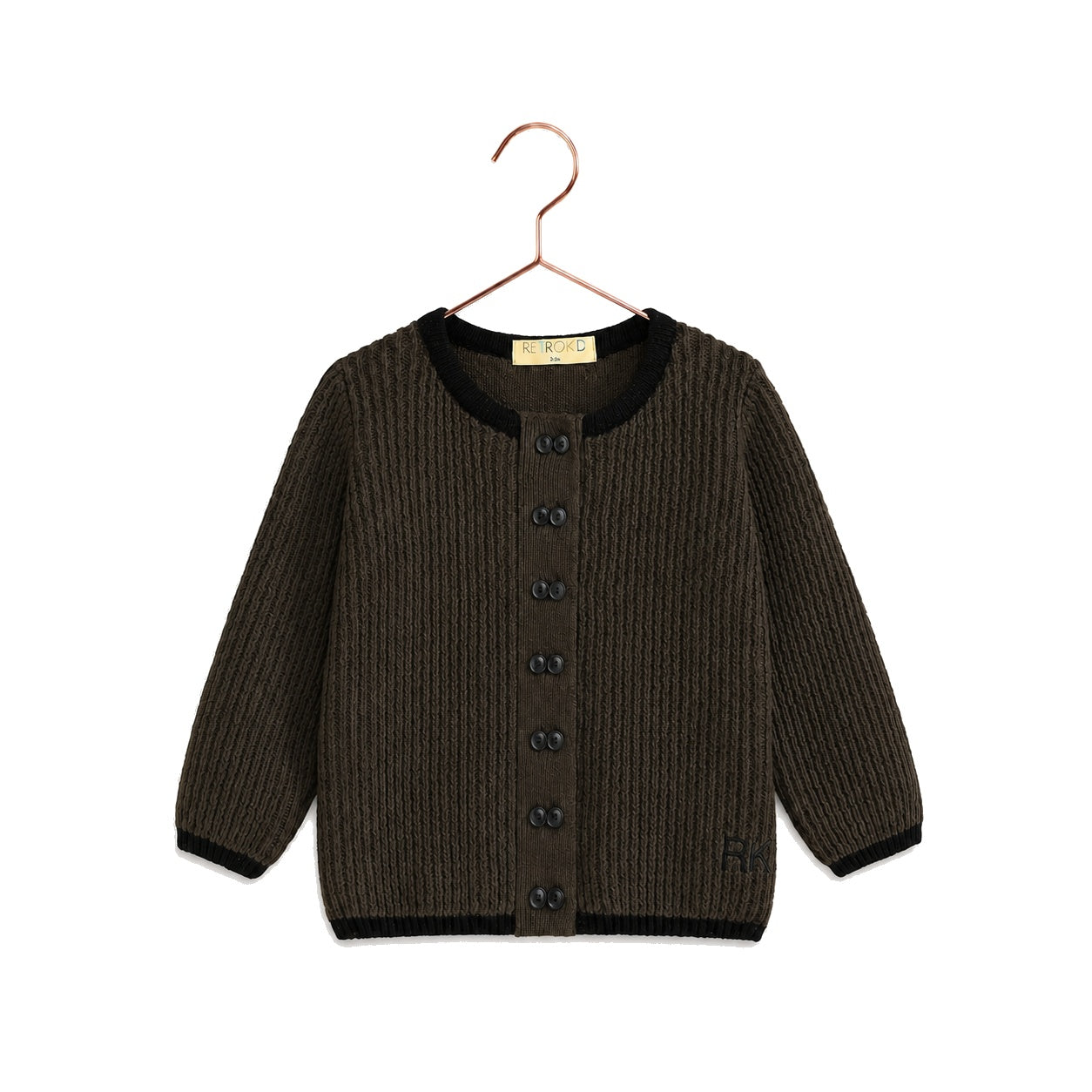 Lucas Baby Boy Knit Cardigan Sweater - Brown/Black