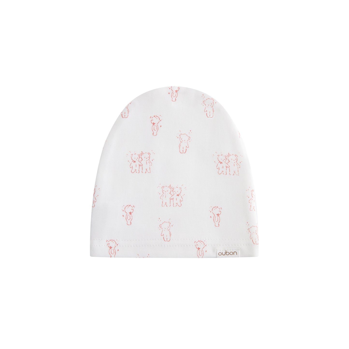 Teddy All Over Print Footie/Hat - Pink