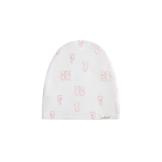 Teddy All Over Print Footie/Hat - Pink