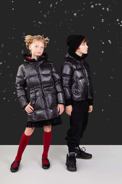 Knit Hood Puffer — Black