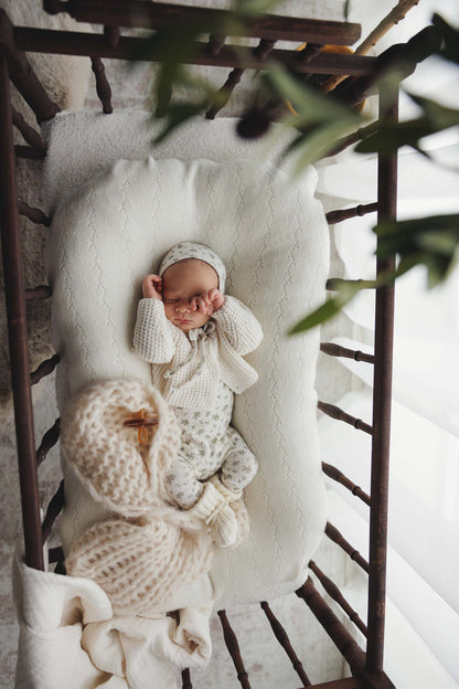 Garden Cluster Print Layette Set - Cream/Blue