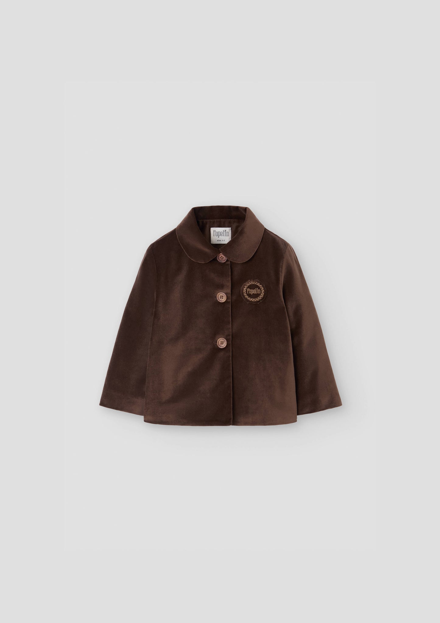 Velvet Coat With Shirt Style Collar 63.2 - Brown