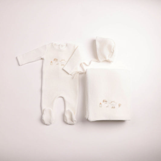 All Things Baby Velour 3Pc Set - Chalk White Boys