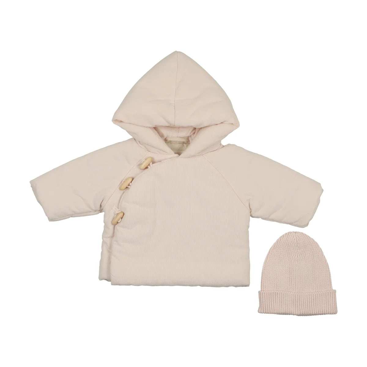 Corduroy Jacket + Beanie - Blush