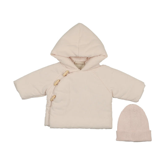 Corduroy Jacket + Beanie - Blush