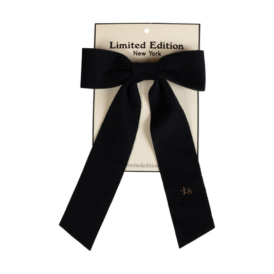 Brushed Wool Bow - Black