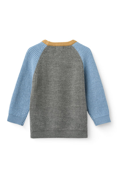 Merina Rib Knitted Blouse - Grey Melange