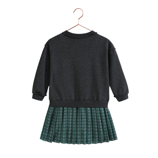 Rowan Sweat Pleated Dress - Gray
