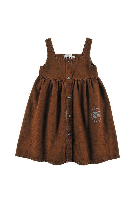 Fast Strap Dress - Choco/ Polka Dot