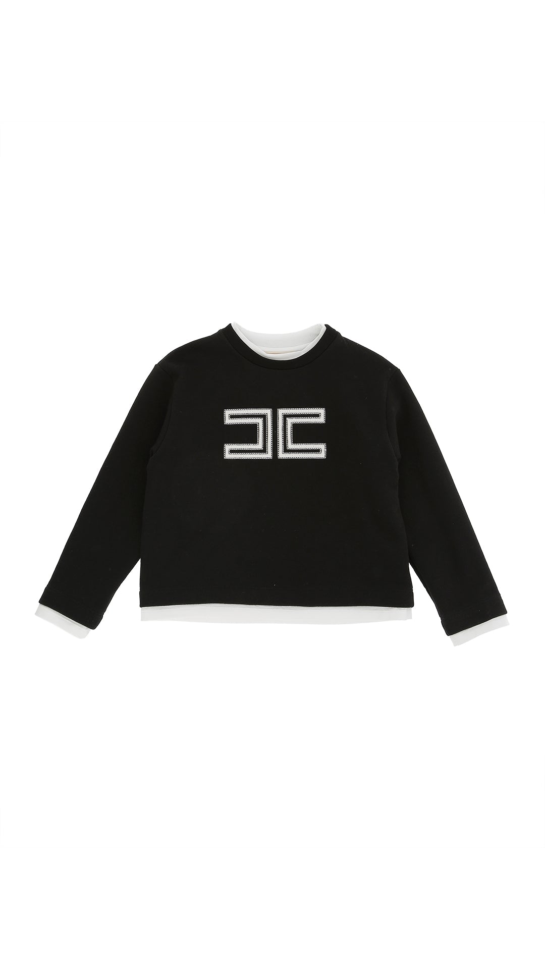 Logo Embroidery Sweatshirt (EFFE179) - Black/Ivory