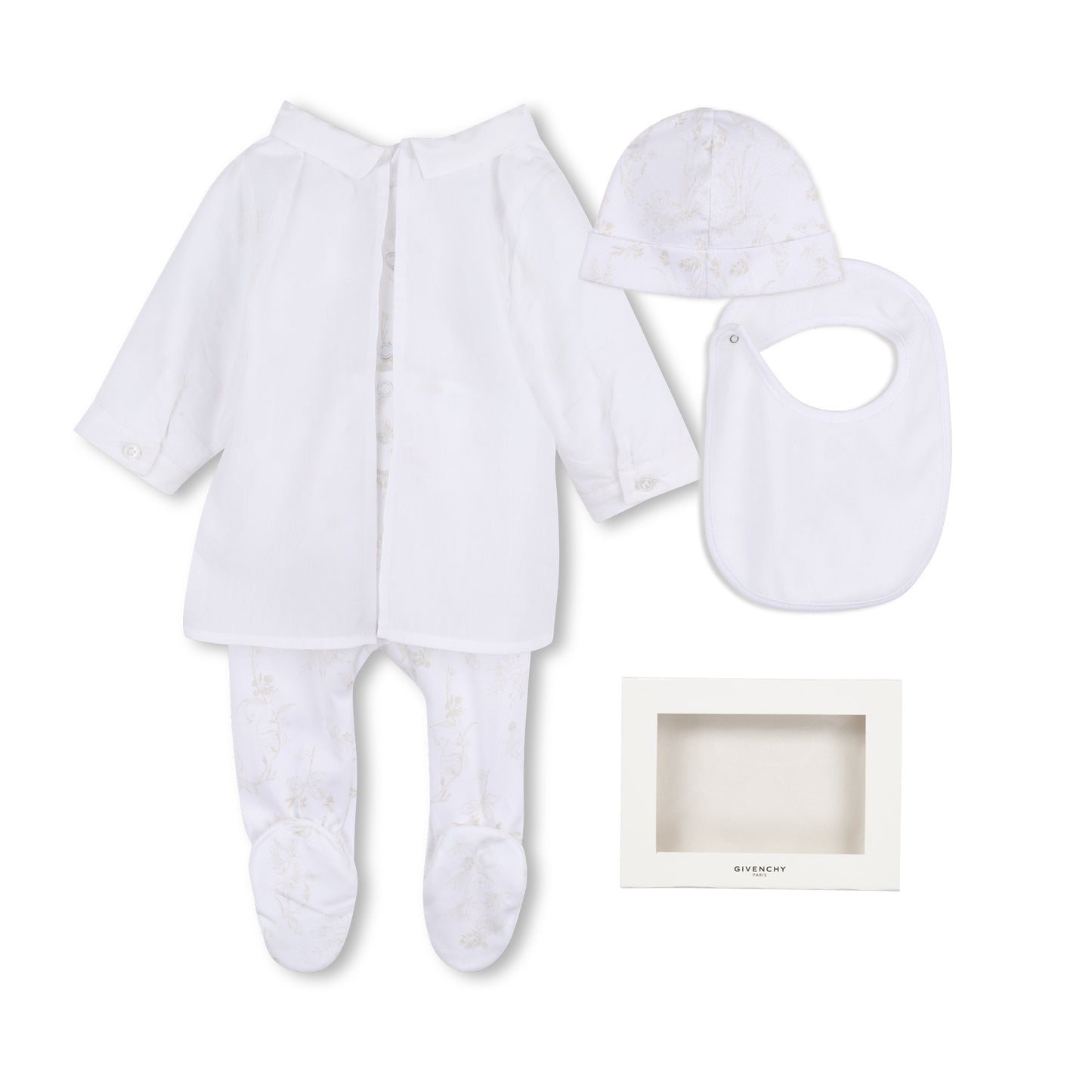 Footies With Bib And Hat H31305 - White