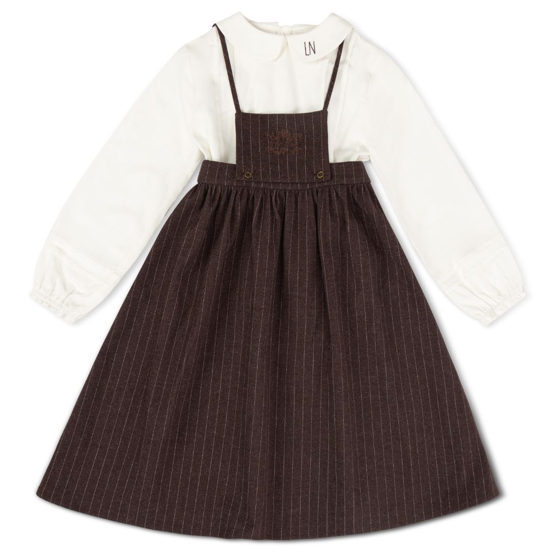 Pinstripe Jumper & Logo Shirt - Brown (preorder ships week of september 7)