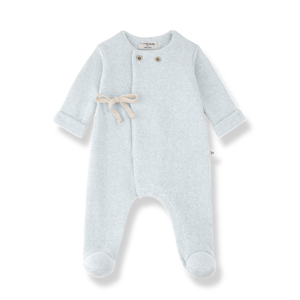 Havre Jumpsuit With Feet And Hat - Ciel