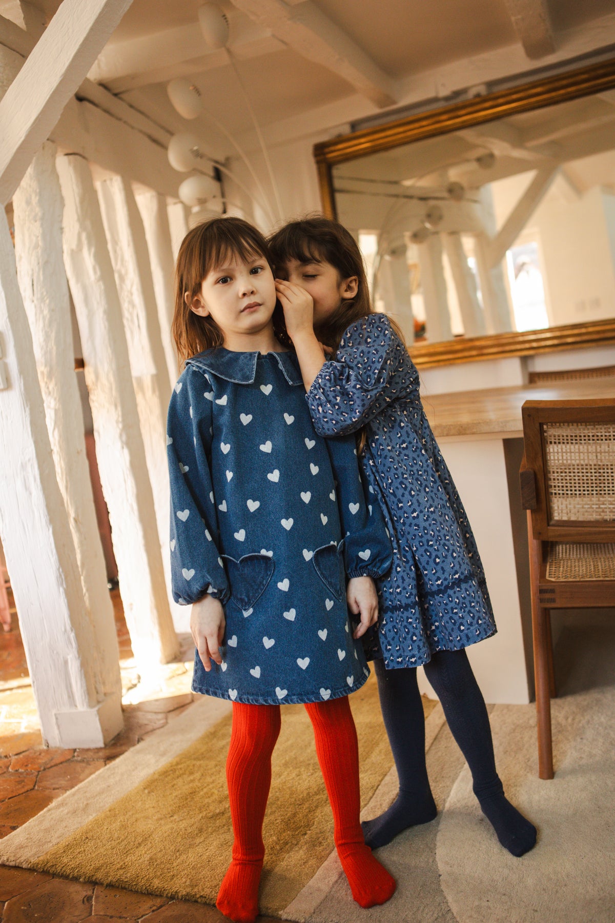 Odile Denim Heart Dress - Blue