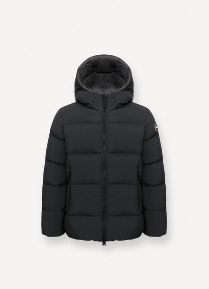Reversable Quilted Jacket W/ Hood - Black