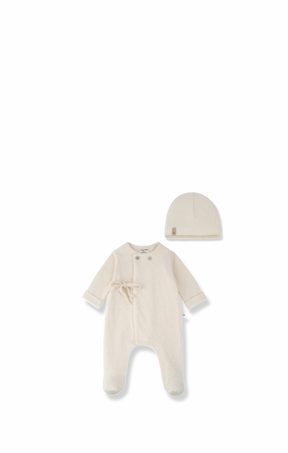 Havre Jumpsuit With Feet And Hat - Ecru