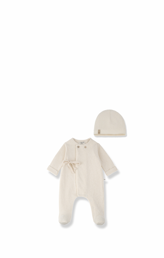 Havre Jumpsuit With Feet And Hat - Ecru