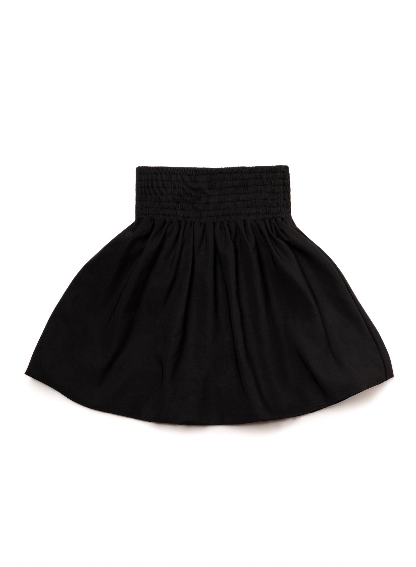 Smocked Bubble Skirt - Black