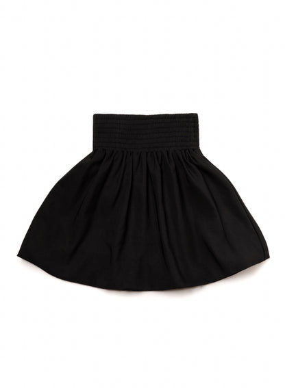 Smocked Bubble Skirt - Black