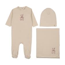 Bunny Print 3pc Set - Beige