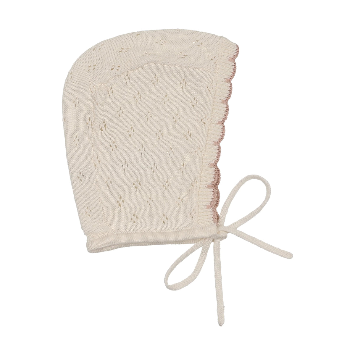 Diamond Pointelle Bonnet - Cream/Pink