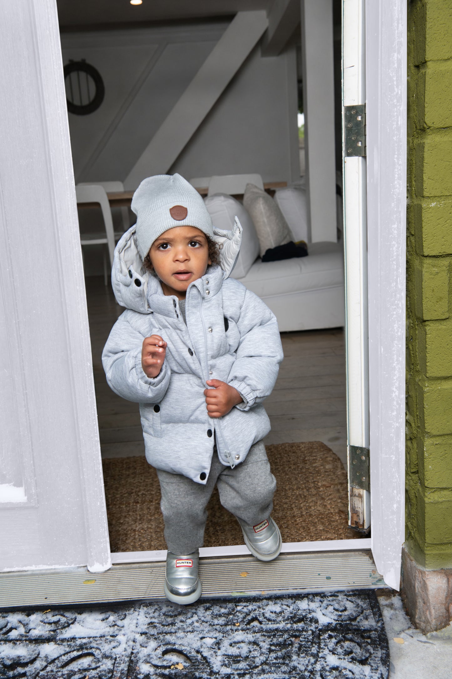 Coat In Cotton Knit - Heather Grey