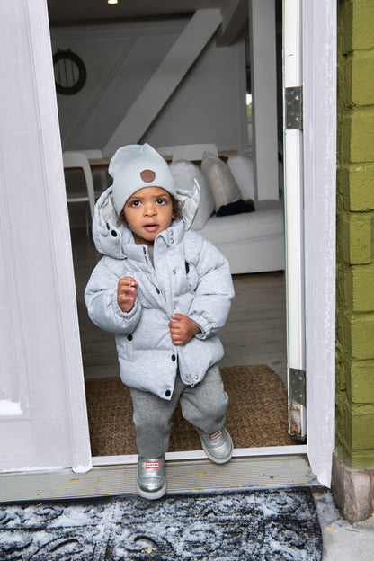 Coat In Cotton Knit - Heather Grey
