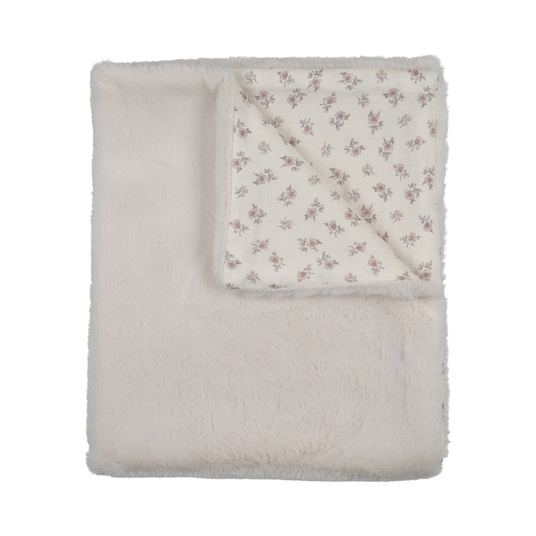 Blossom Lux Fur Blanket - Rose