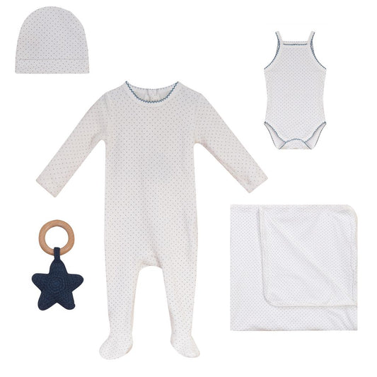 Polka Dotted Velour, Take Me Home Set - White