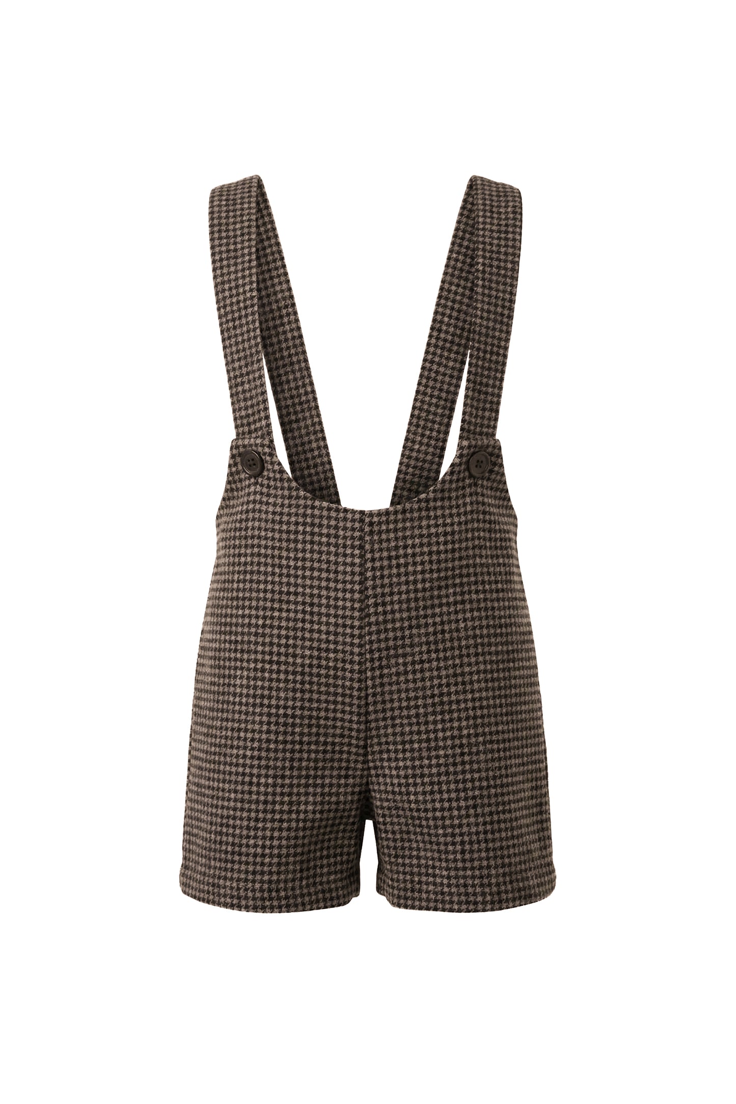 Pants With Suspender - Brown Houndstooth