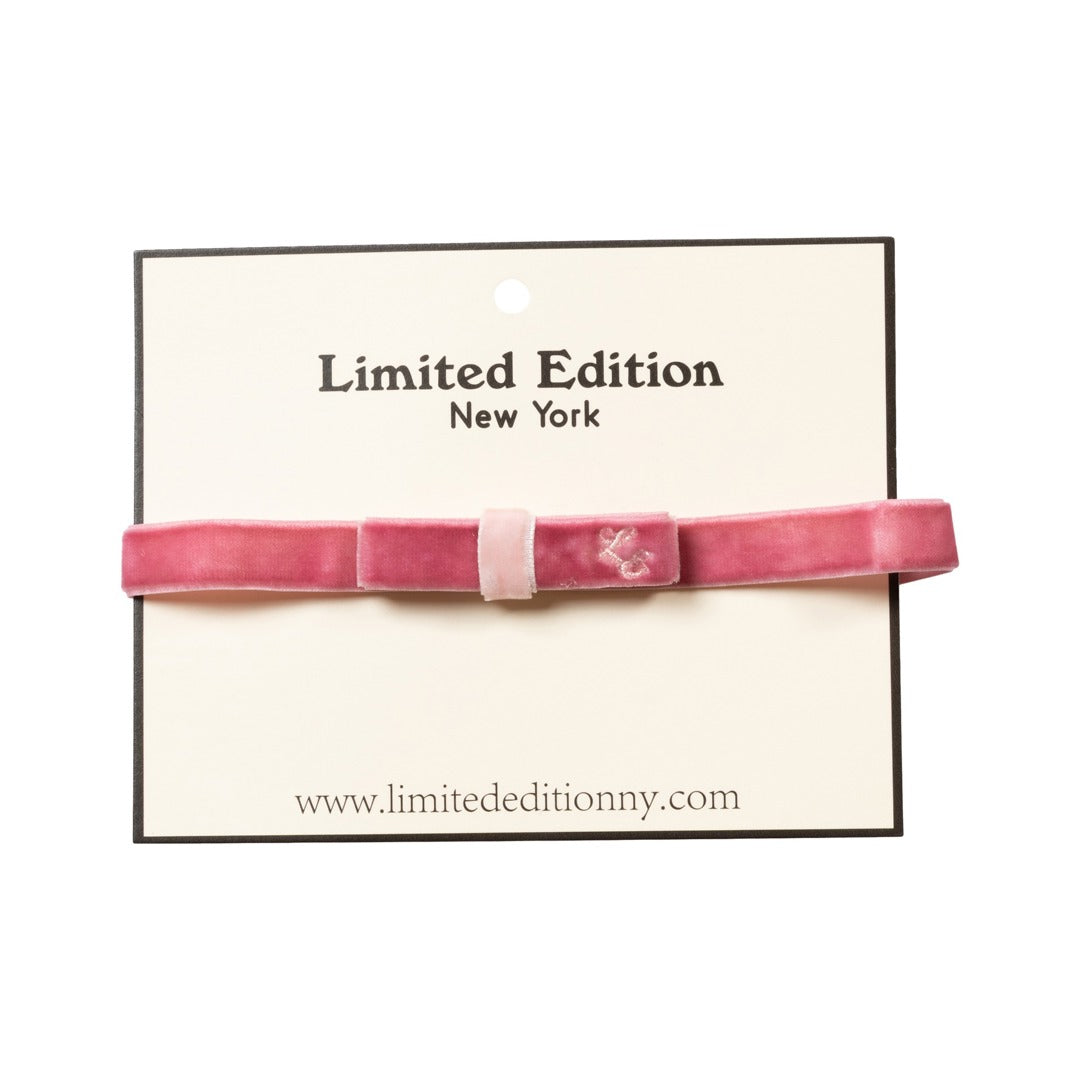 Two Tone Velvet Baby Band - Pink